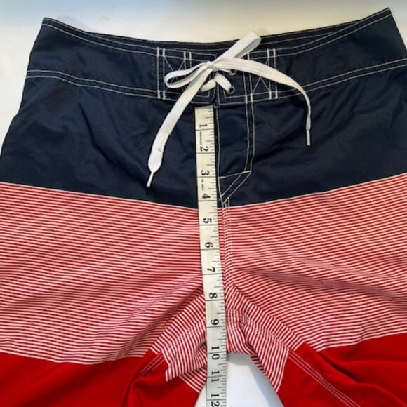 Hang Ten - Size 30 Men's Board Shorts - Red, White, Navy Swim Board Shorts - Picture 3 of 11